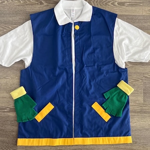 Ash Ketchum Pokemon Trainer Costume – Cosplay Jacket & Gloves Set