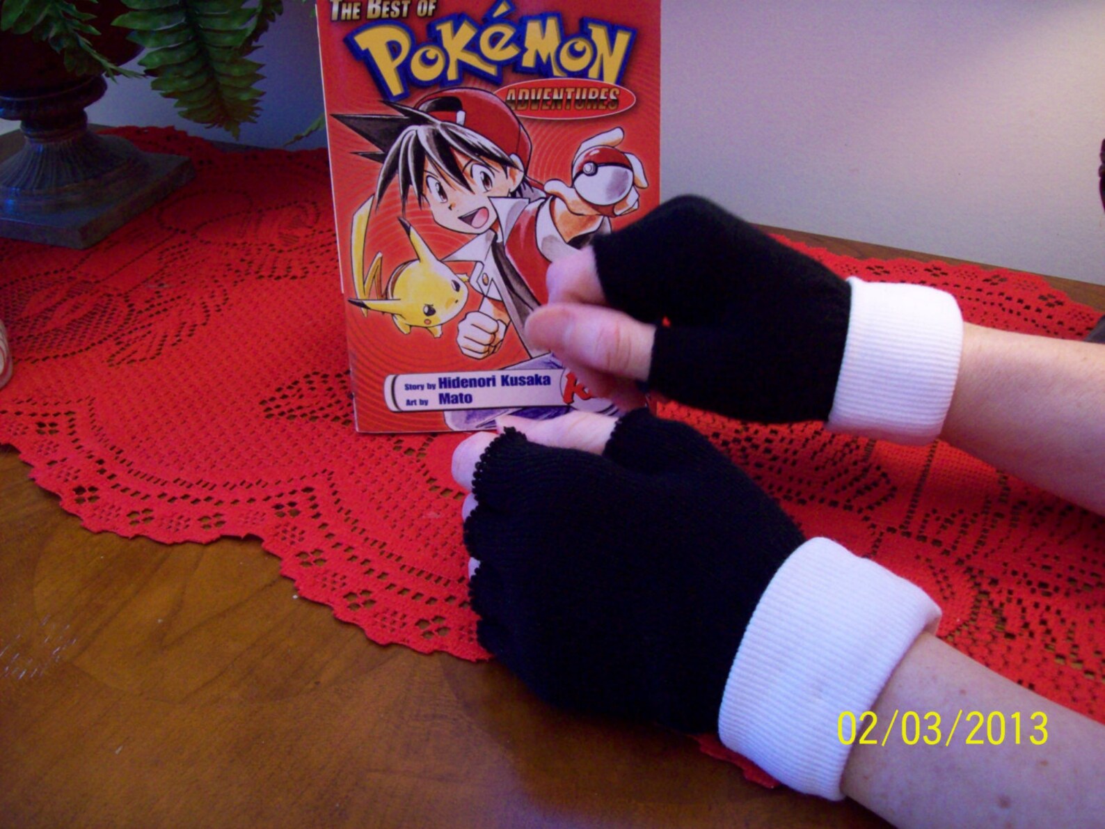 POKEMON Trainer RED ADVENTURES Gloves Manga Series Etsy