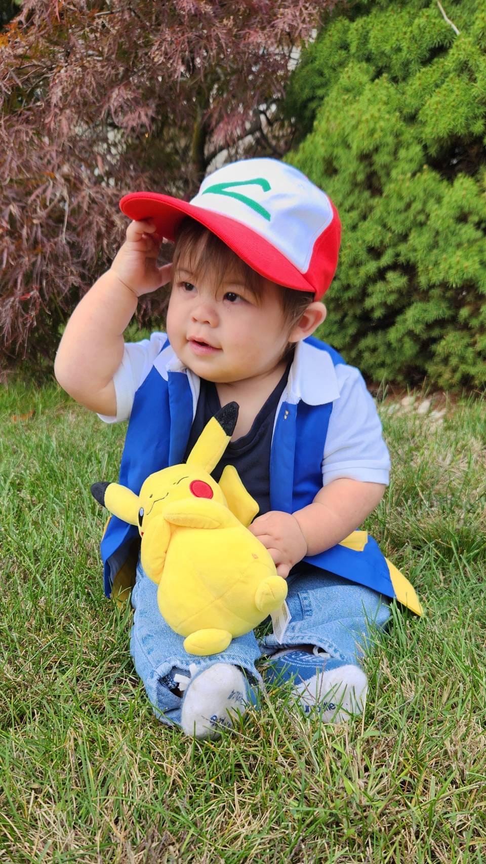 子供用サトシの帽子と手袋のコスプレセット - ポケモンコスチューム