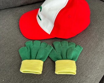 子供用サトシの帽子と手袋のコスプレセット - ポケモンコスチューム