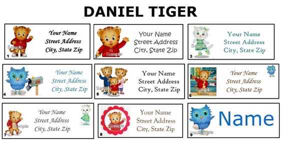 30 Custom Tiger in Winter Personalized Address Labels