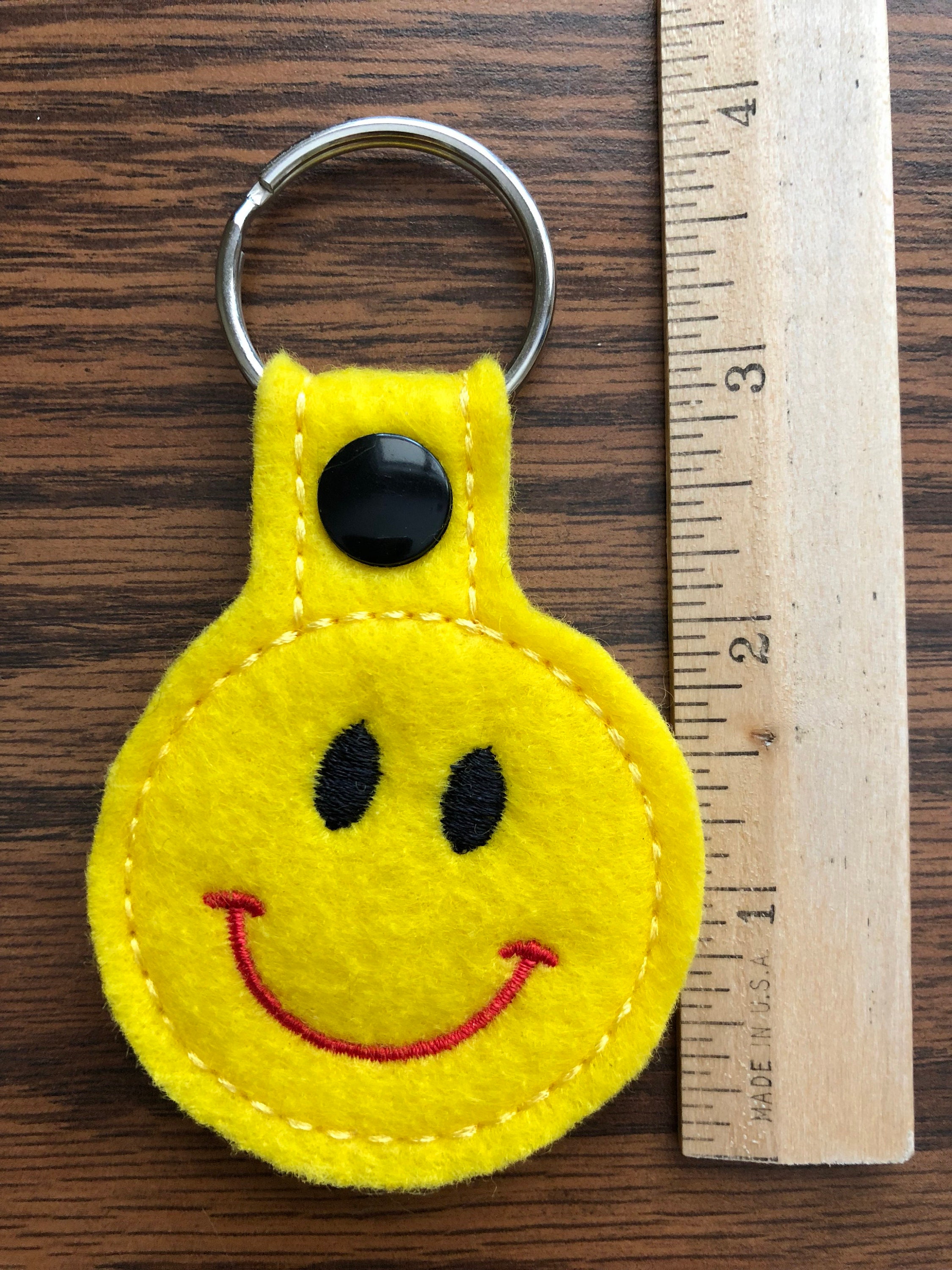 Smiling Face Zipper Pull Key Fob Key Ring Etsy