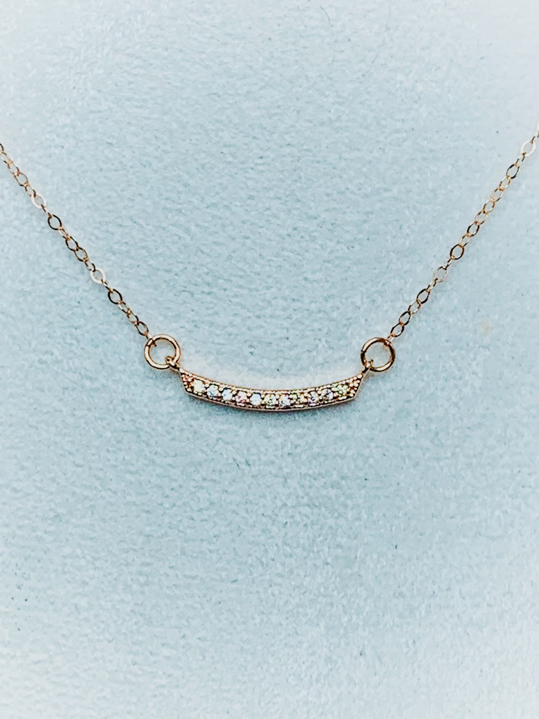 Rose Gold Rhinestone Necklace - Etsy