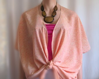 Hawaiian Creamsicle Freckles Summer Top cover -up vest cardigan Poolside Club Travel Dine -  Made in Hawaii USA - Yummy! Fits L - 2XL