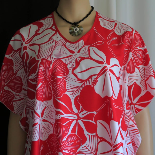 Hawaiian Top Butterfly Leilani Rose Tunic Shirt Top - Colors of Hawaii - prefect for Travel - Made in Hawaii USA - Fits Plus 1XL 2XL Florals