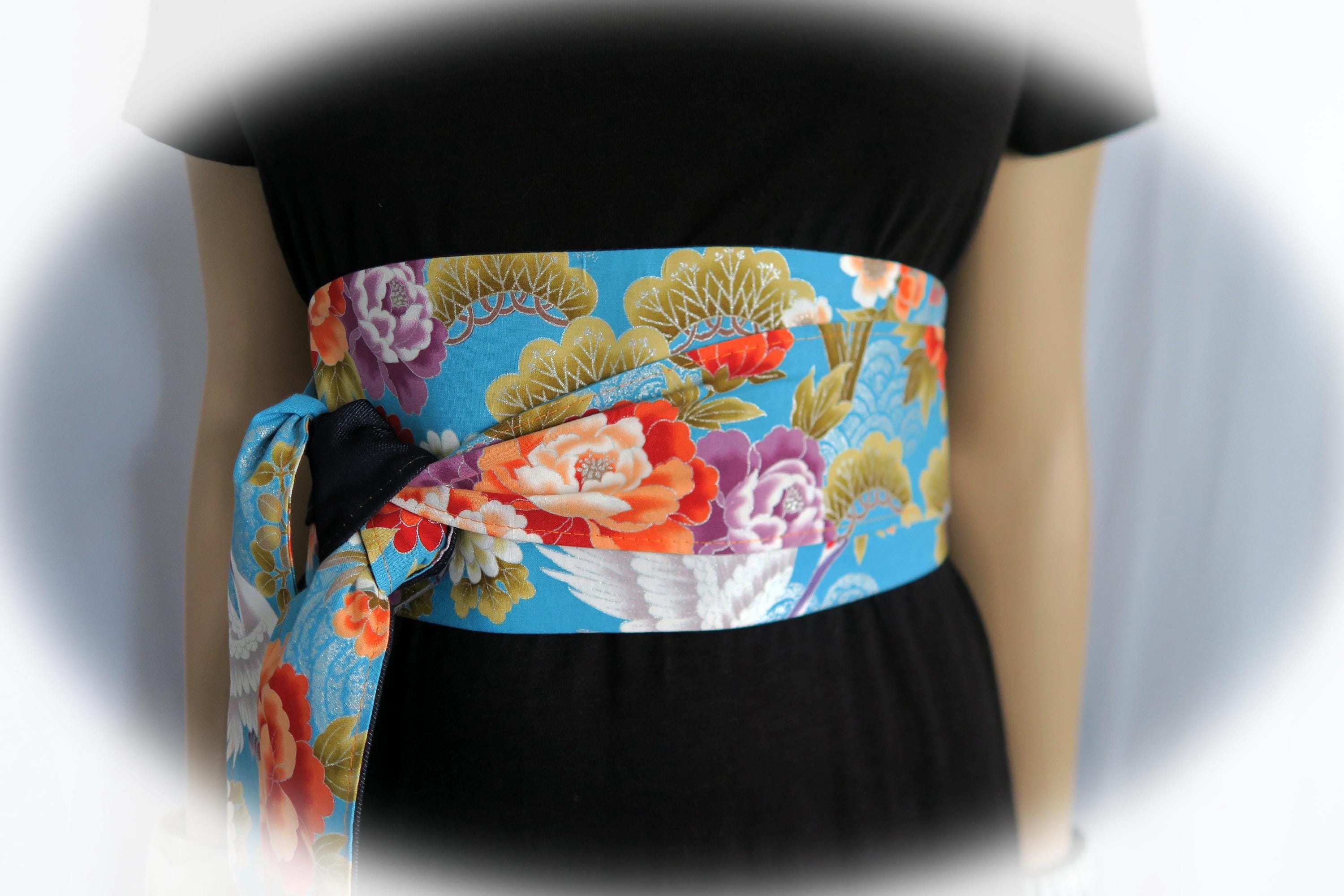 Paisley tropical hand crafted Upcycled obi wrap silk ties belt  One asize Autumn Paisley Selftipped Italian Silk Tie - Bronz | Viola  main image 3
