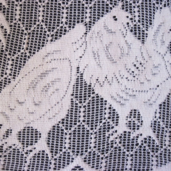 Chickens Lace Curtain, 26 inch length