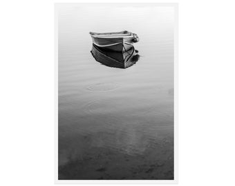 Black And White Photo - Boat Print, Minimalist Wall Art, Coastal Wall Art, Seascape Photograph, Boat Art, Nautical Wall Decor, Coastal Decor