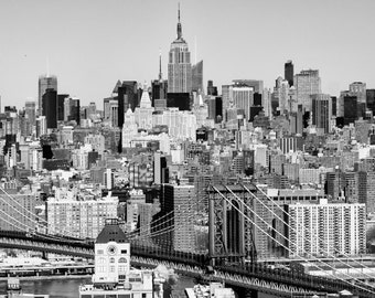 New York Photography - New York Skyline, NYC, Empire State Building, Manhattan Bridge, Chrysler Building, Manhattan, Midtown NYC 8x10 photo
