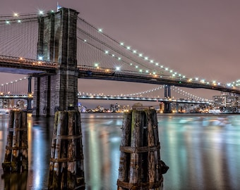 New York Photography, Brooklyn Bridge, New York Art Print, NYC Urban Art, Brooklyn, Manhattan Bridge, New York Home Decor, New York City