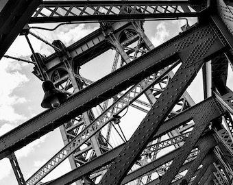 New York Photography - Williamsburg Bridge, Brooklyn, New York Architecture, Black and White Fine Art Photography, NYC Pictures, 8x12 photo