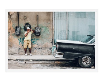 Cuba Photography, Havana Decor, Wall Art, Man Talking on the Phone, Fine Art Photography, Havana Streets, Havana Cuba Photo, 8x12 photo