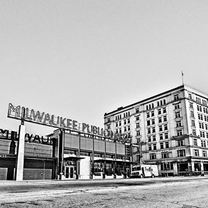 Milwaukee Photography, Milwaukee Public Market, Milwaukee Third Ward,  Black & White Photograph, Milwaukee, Wisconsin, Wall Decor 8x10 photo