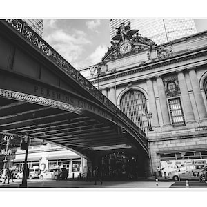 NYC Photography - Grand Central Station photo print, Pershing Square plaza, New York train terminal, wall decor, black and white art, NYC
