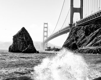 San Francisco Photography - Golden Gate Bridge, San Francisco, California, Black and White Photo, San Fran Print, Fine Art, 8x12 photo