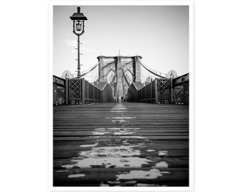 Fotografía de Nueva York - Puente de Brooklyn en blanco y negro, impresión fotográfica icónica de Nueva York, fotografía de Nueva York