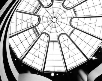 New York Photography - Guggenheim Museum, Frank Lloyd Wright museum, Guggenheim black and white photograph, New York, NY Museum
