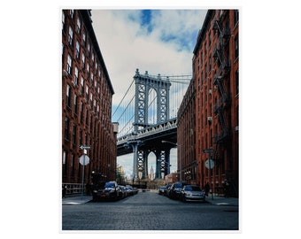 New York Photography - Manhattan Bridge Color Photograph, View of the Manhattan Bridge from DUMBO, Fine Art Photo, New York, NY - 8x10 photo