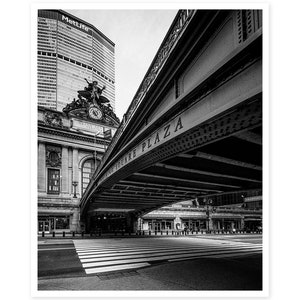 NYC Photography - Grand Central Station and Pershing Square Plaza, NYC Subway Station, Black and White Photography Print