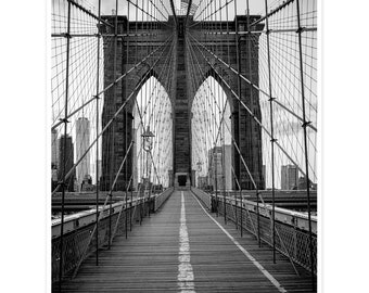 Brooklyn Bridge, New York City Photography, NYC, Big Apple, Large Photographic Print, Art print, Wall Decor, Home Decor,  New York Art