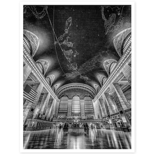 New York Photography - Grand Central Station Constellations, Black and White Photography Print, New York Photo, Big Apple