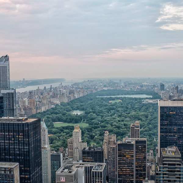 New York Photography - Upper Manhattan Skyline at Dusk, NYC Print, Central Park, Big Apple, New York Photo, Sunset, fine art, 8x12 photo