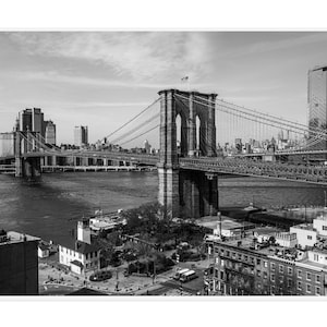 NYC Photography - Brooklyn Bridge in black and white, Brooklyn Photograph, Art, Home Decor NYC, New York City, Iconic NYC Photography Print