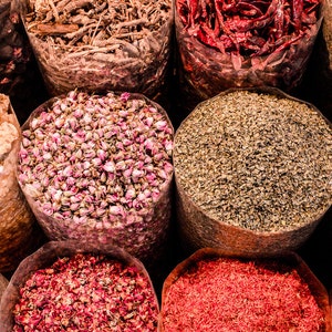 Spice Market, Reise-Fotografie, Dubai Spice Market, rot, Gewürze Fotografie, Deira Spice Souk, Wand Dekor, Nahost, 8 x 12 Fotoabzüge