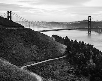San Francisco Photography -  Golden Gate Bridge, San Francisco, California, Golden Gate Photo, San Fran Print, Black & White - 8x10 photo
