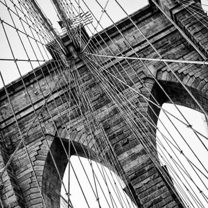 New York Photography, Brooklyn Bridge,  Black and White Photograph, Brooklyn, New York, New York City Architecture, NYC, Big Apple, Love NY