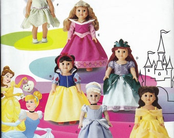 18" American Girl style Disney Princess Costume Pattern
