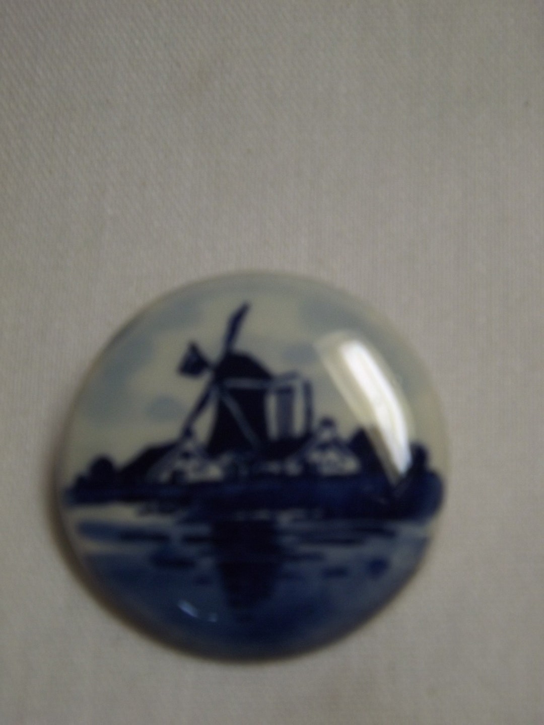 Vintage Round Delft Pin/broach - Windmill Scene - Unmarked - Etsy