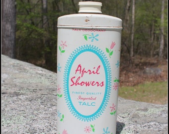 Vintage April Showers Talc Tin