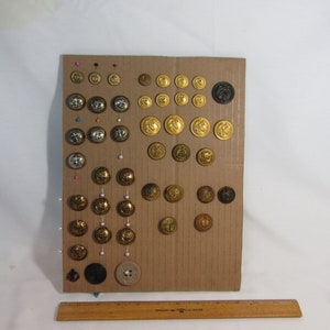Vintage Military Buttons - Set of 44 Various Military Buttons - Anchors or Eagle/Anchor - Navy