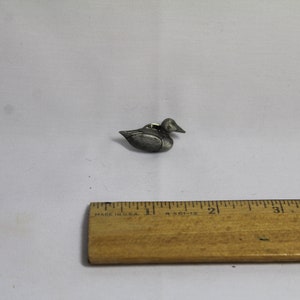 Vintage Pewter Duck Tie Tack - Unmarked