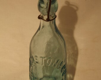 Vintage Johnston & Co Philada. Bottle with Wire Bale Top