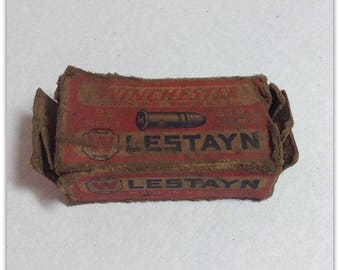 Extremely Rare Depression Era Box - Winchester Lestayn .22 Short 50 RF Lesmok Bullet Box