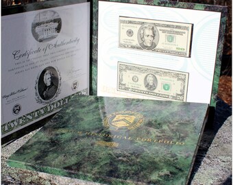 Premium Historical Portfolio from BEP Currency Note Collection - 20.00 transition set from 1995-1996 series