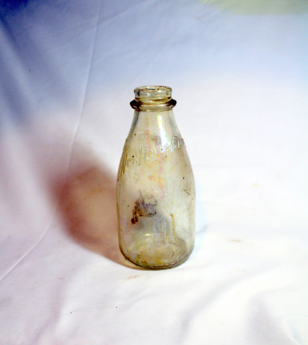 Vintage New Haven Dairy Milk Bottle General Ice Cream Corp. Duraglas