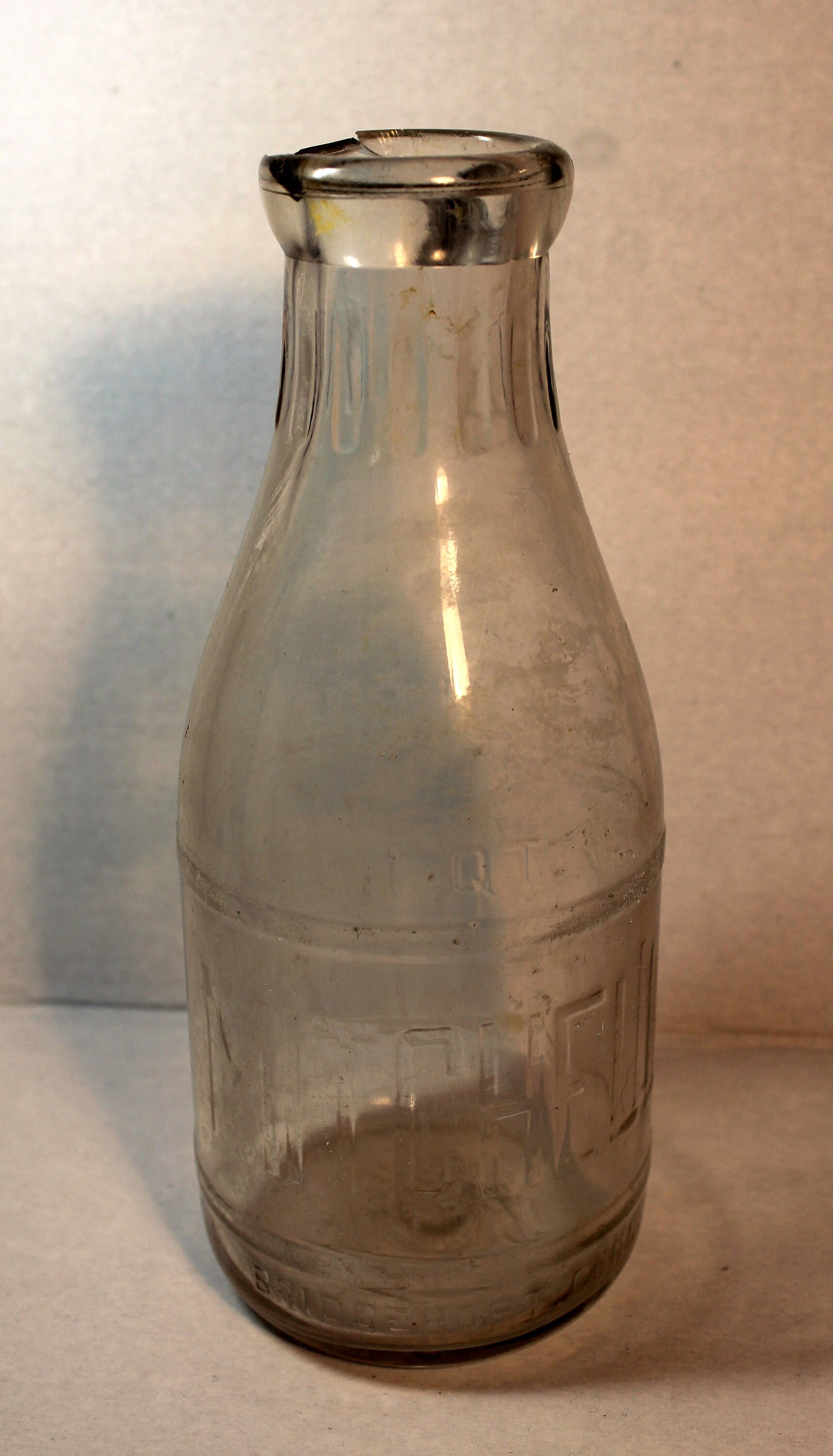 Vintage Glass Milk Bottle Mitchell Bridgeport Conn. One Quart Etsy