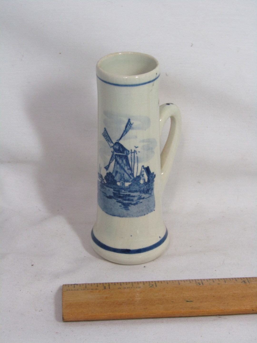 Vintage Small Delft Vase With Handle Marked Delfts Holland Etsy