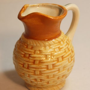 Vintage miniatura Jug / Pitcher Basket Tessire Modello WWII Occupato Giappone