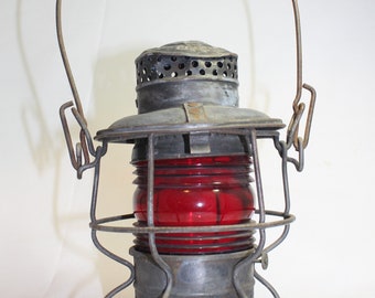 Vintage Armsbear Mfg. Co. B&O R.R. "1925" Railroad Lantern - Oil Lamp / Red Glass Lens