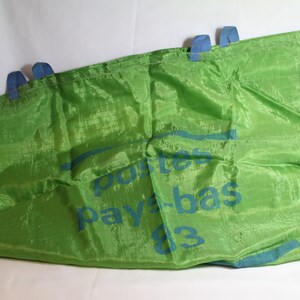 Vintage Large Neon Green Nylon Postes Pays-Bas (Netherlands) Postal Mail Bag 1983
