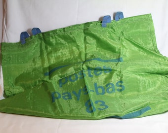 Vintage Large Neon Green Nylon Postes Pays-Bas (Netherlands) Postal Mail Bag 1983