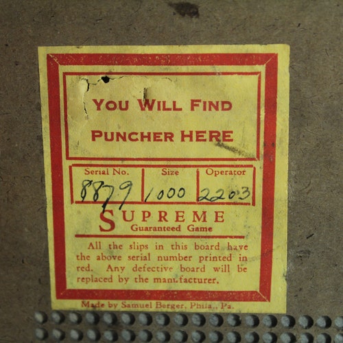 Vintage Original Unused shops Supreme Guaranteed Games 'White Owl Cigars' Invincible 1 cent Punch Game Complete