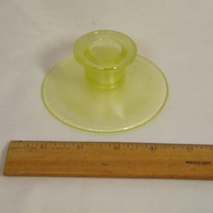 Vintage Yellow Uranium Glass Candle Holder - Simple Design