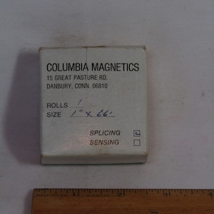 Vintage Roll of Magnetic Splicing Tape in Original Box - Unused/New - 1&quot; x 66&#39;