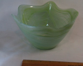 Vintage Ecoglass Bowl - Made from Recycled Glass in Spain - Original sticker on Bottom