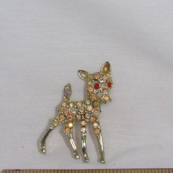 Bijoux fantaisie vintage Bambi cerf broche broche bijou et finition dorée